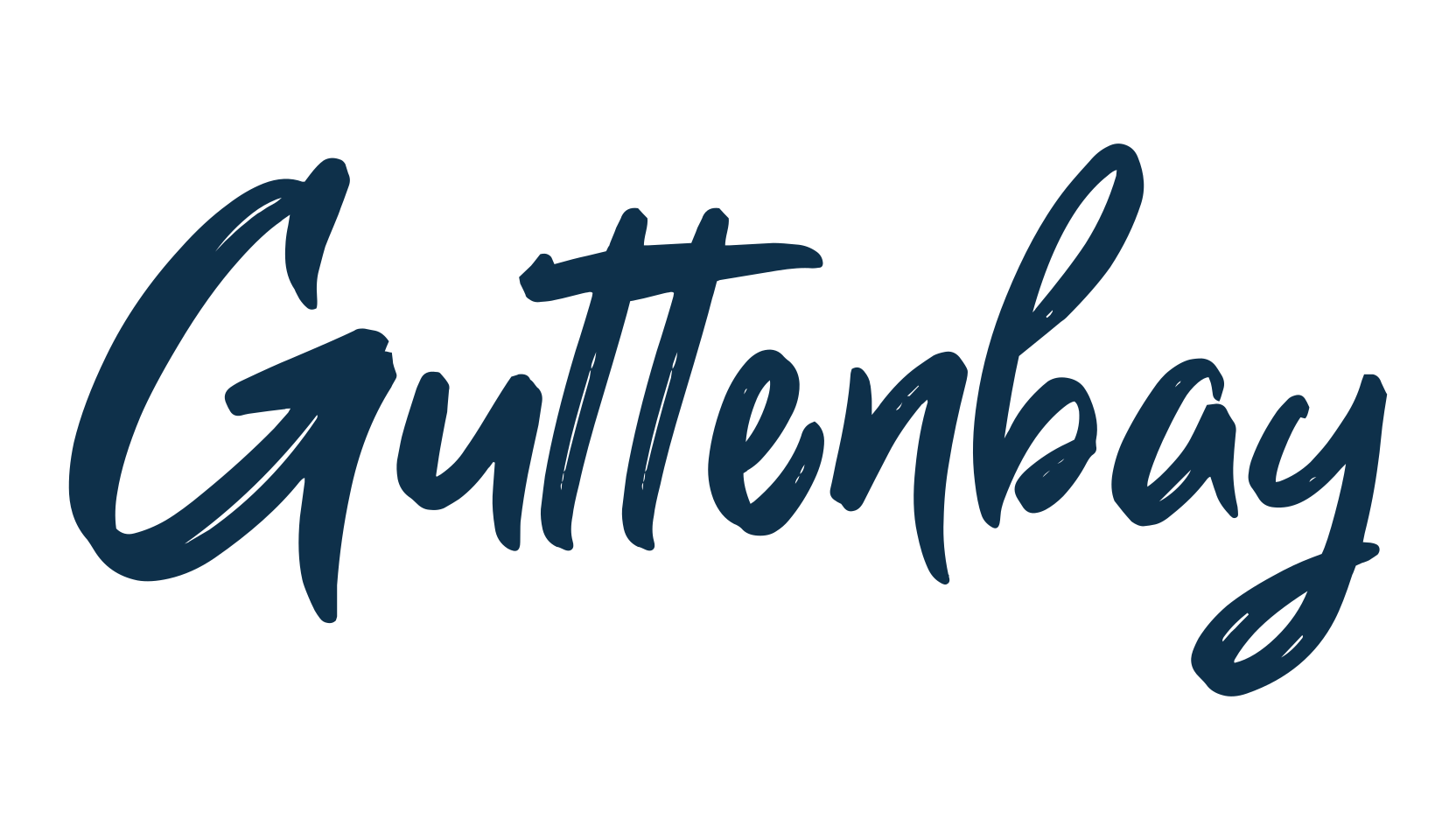 Guttenbay, script brush fancy decorative calligraphy font preview