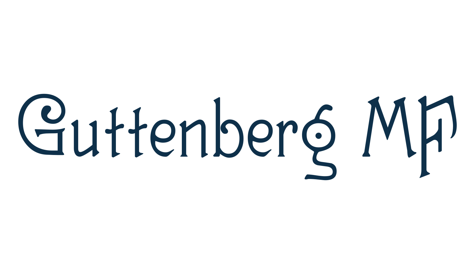 Guttenberg MF, retro font preview