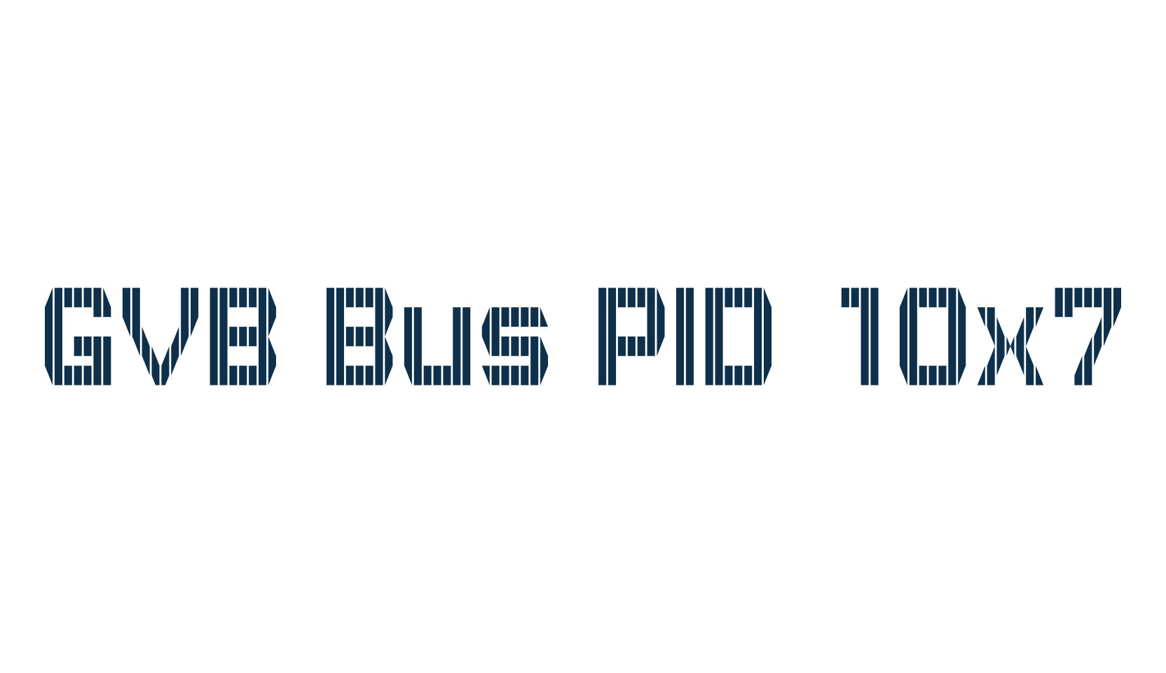 GVB Bus PID 10x7, techno lcd sci-fi font preview