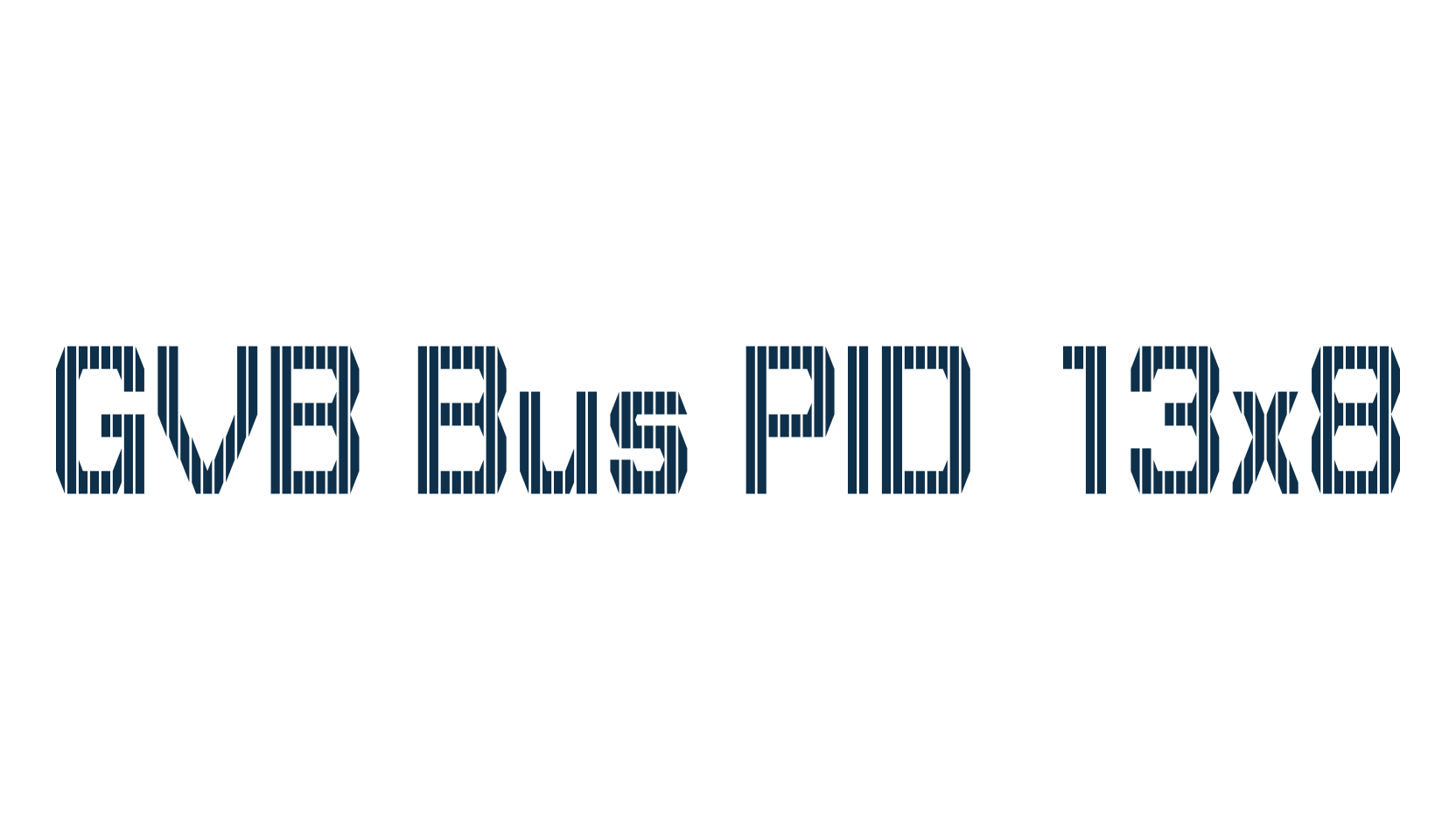 GVB Bus PID 13x8, techno lcd sci-fi font preview