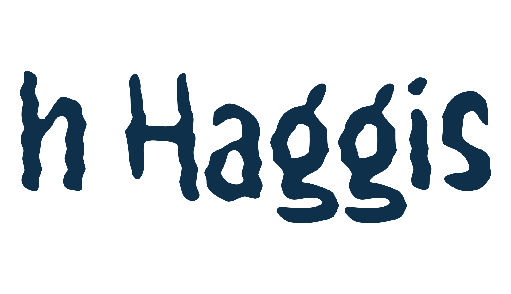 h Haggis, fancy cartoon decorative font preview
