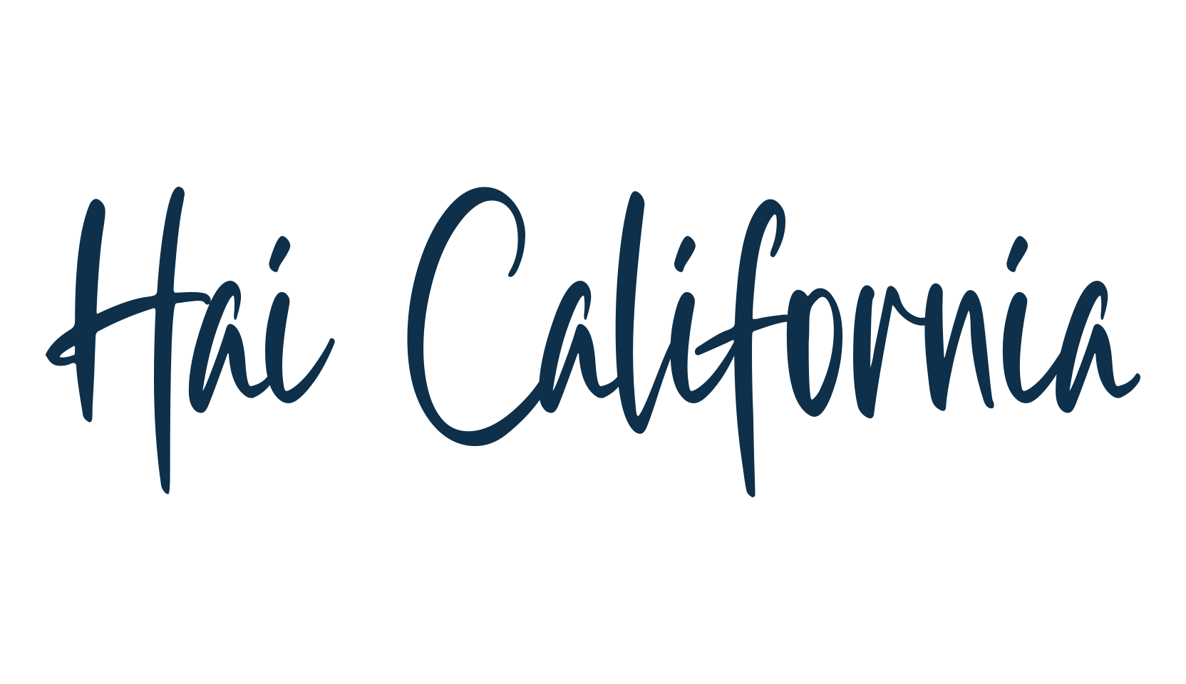 Hai California, script handwritten fancy decorative calligraphy font preview