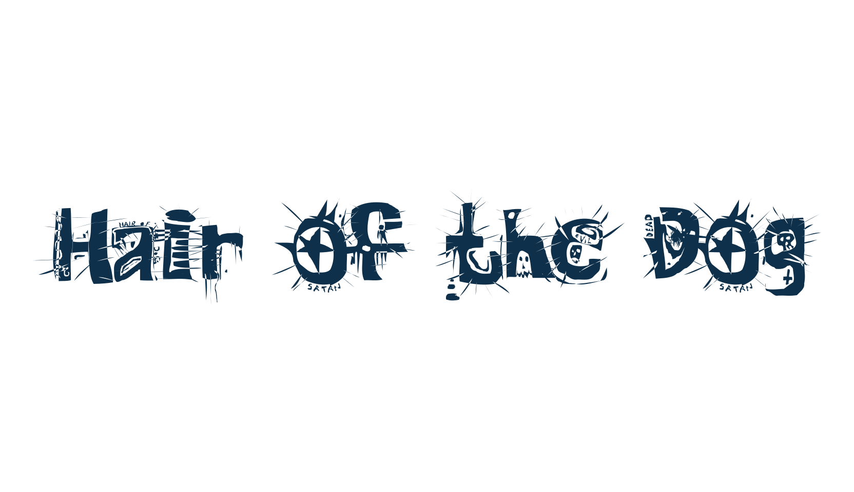 Hair of the Dog, fancy destroy decorative font preview