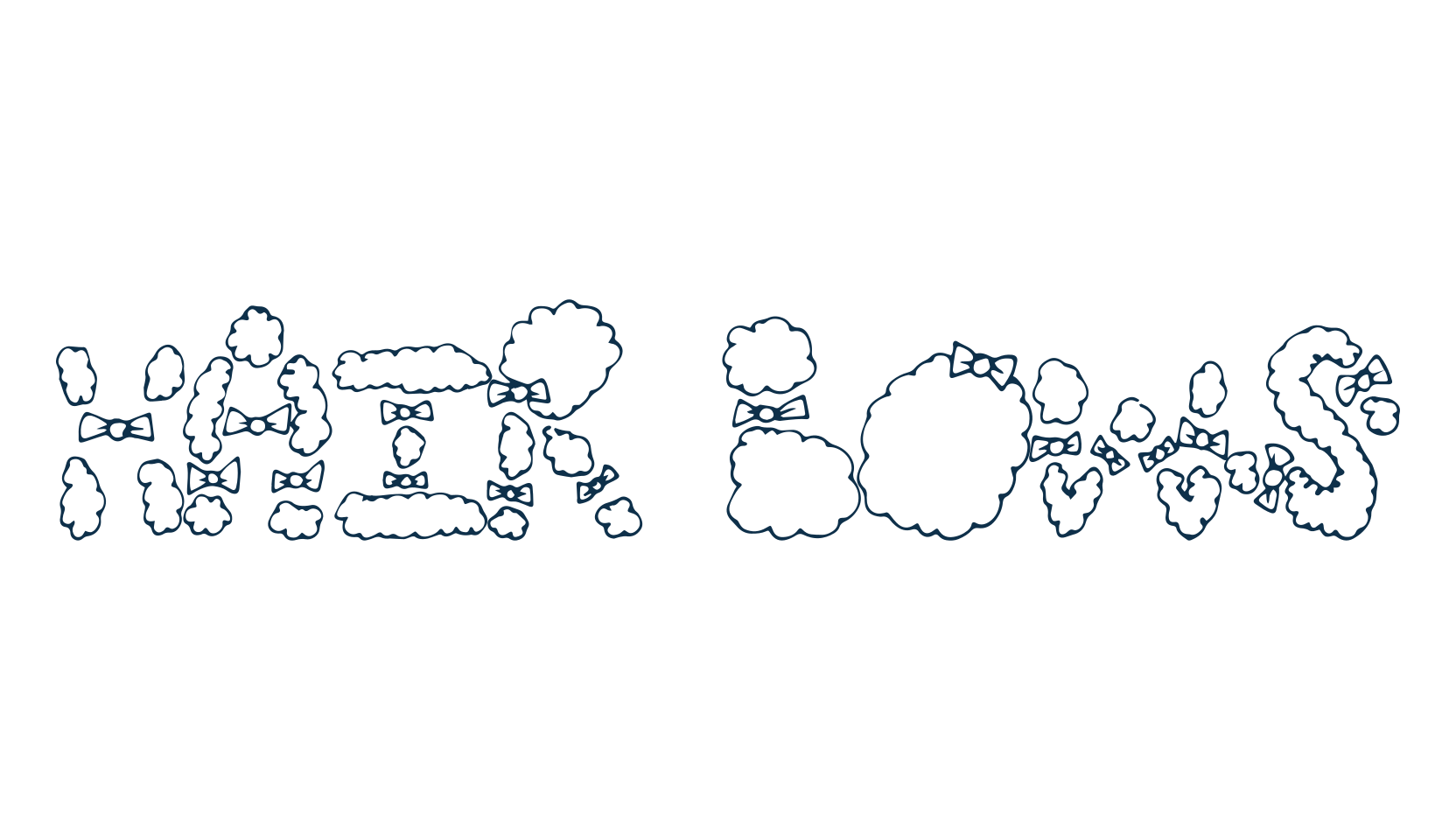 Hair Bows, fancy decorative font preview
