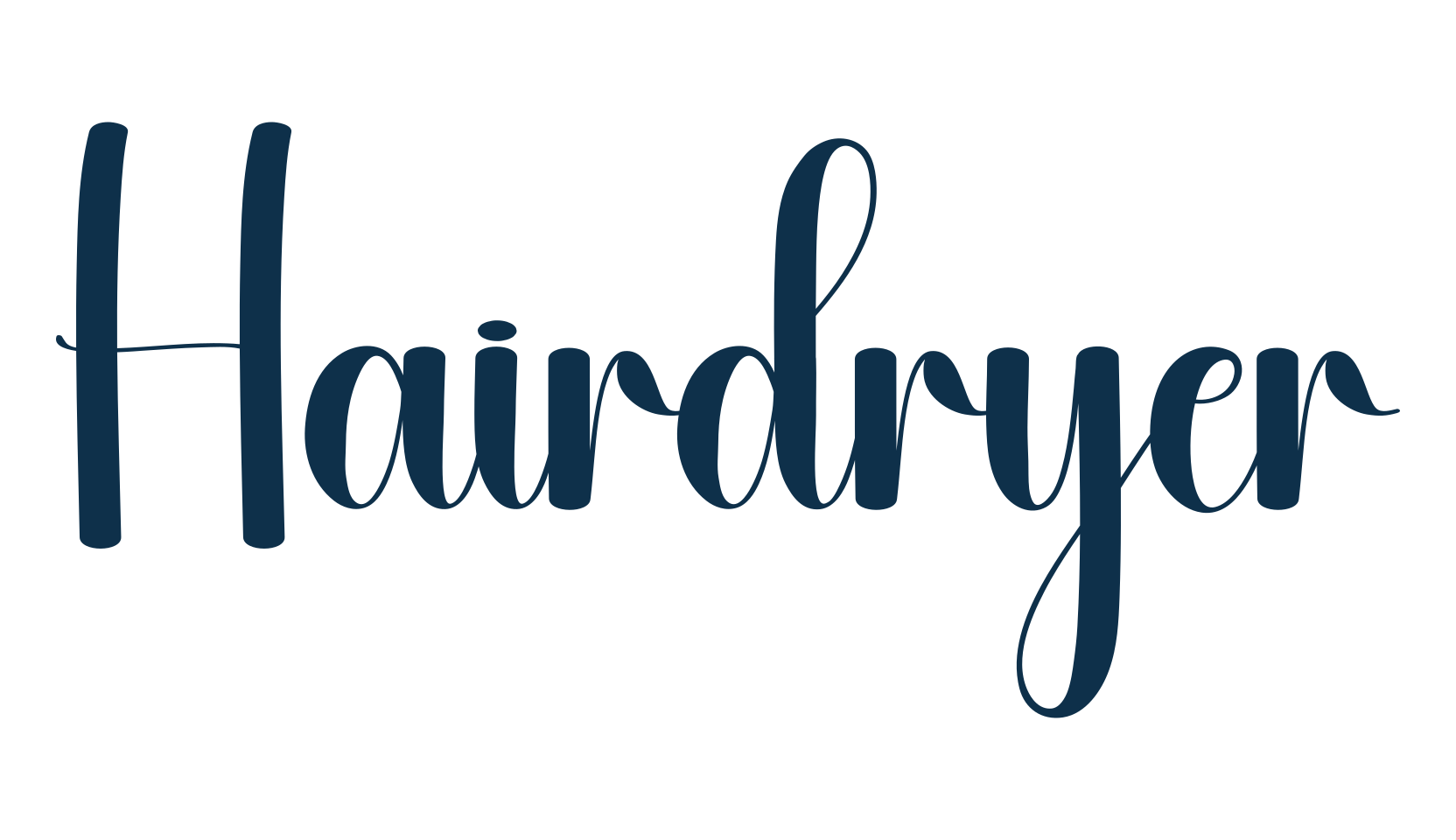 Hairdryer, fancy decorative font preview