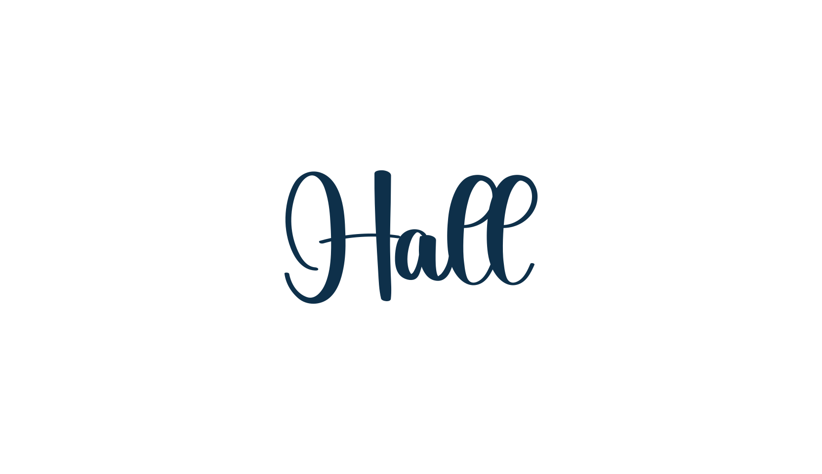 Hall, script handwritten fancy decorative calligraphy font preview