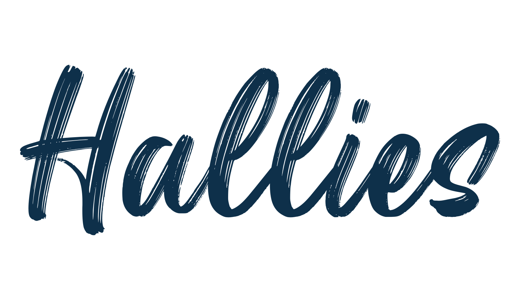 Hallies, script brush fancy decorative calligraphy font preview