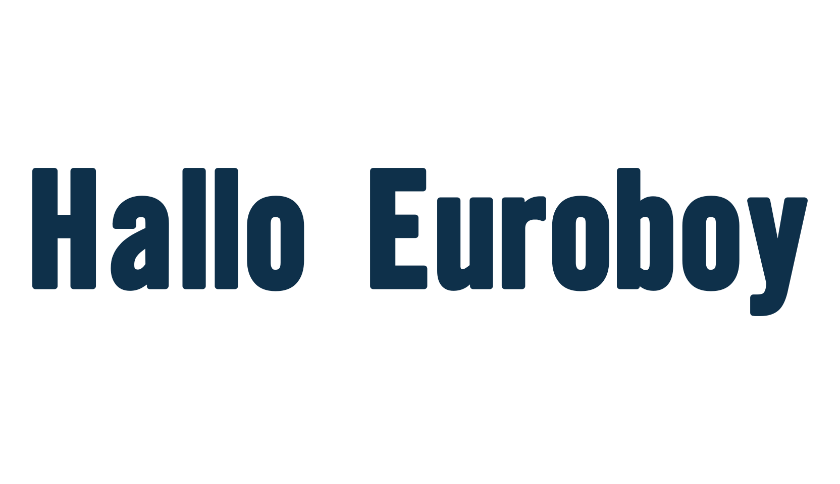Hallo Euroboy, basic sans serif font preview