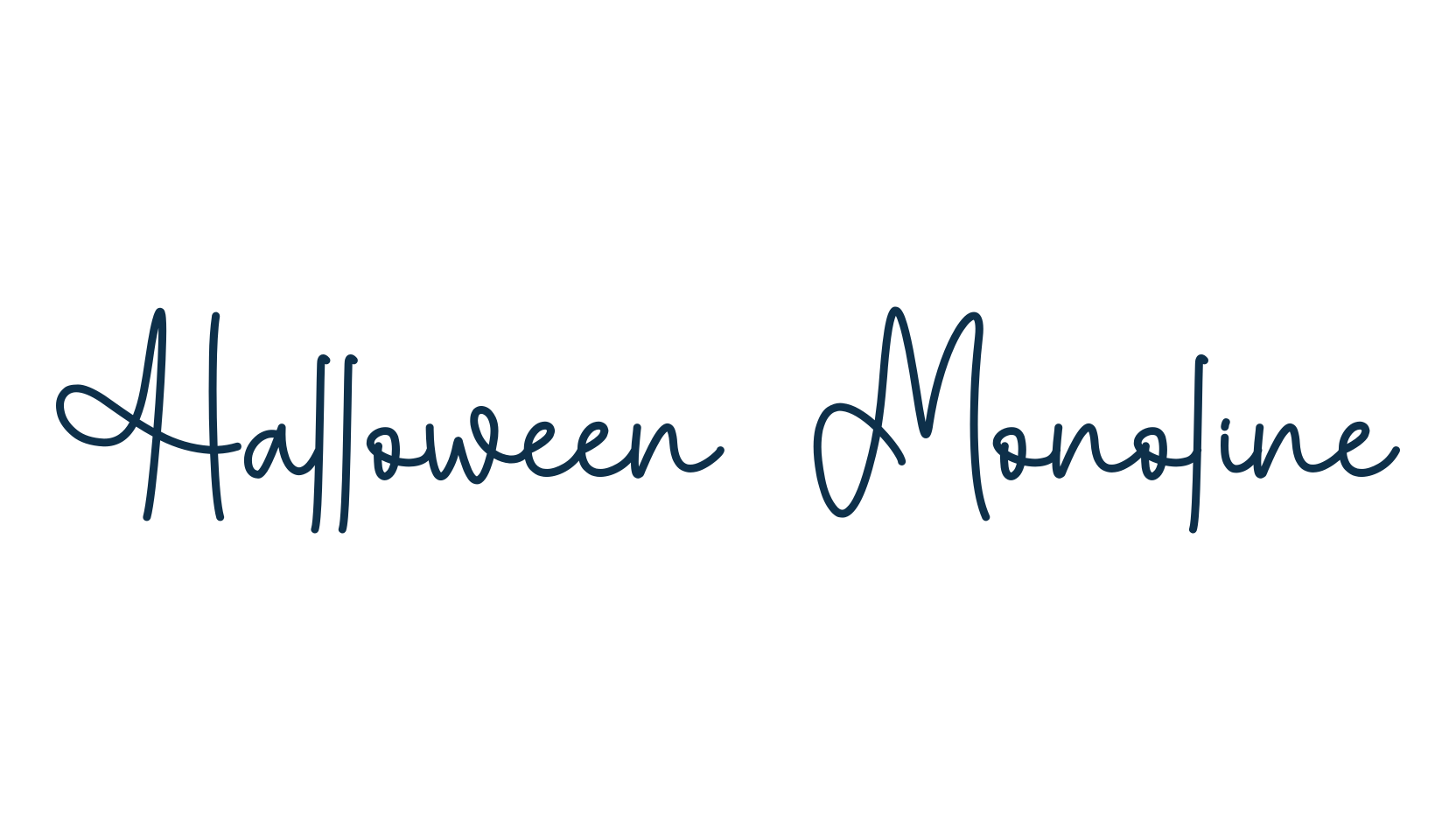 Halloween Monoline, handwriting font preview