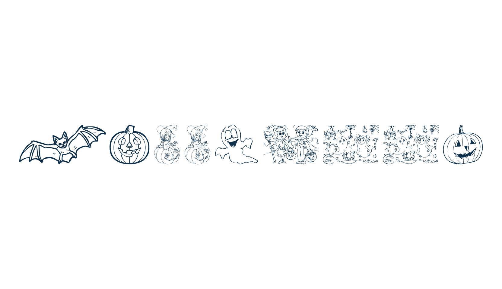 Halloween (halloween), fancy decorative font preview