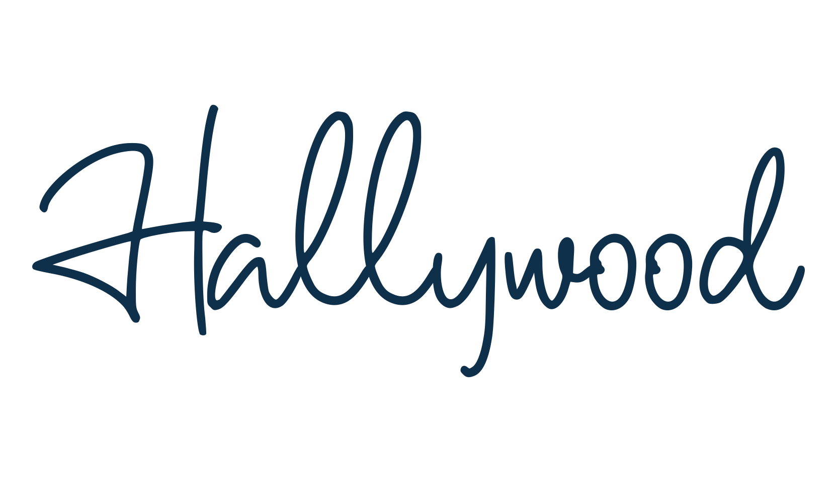 Hallywood, handwriting font preview