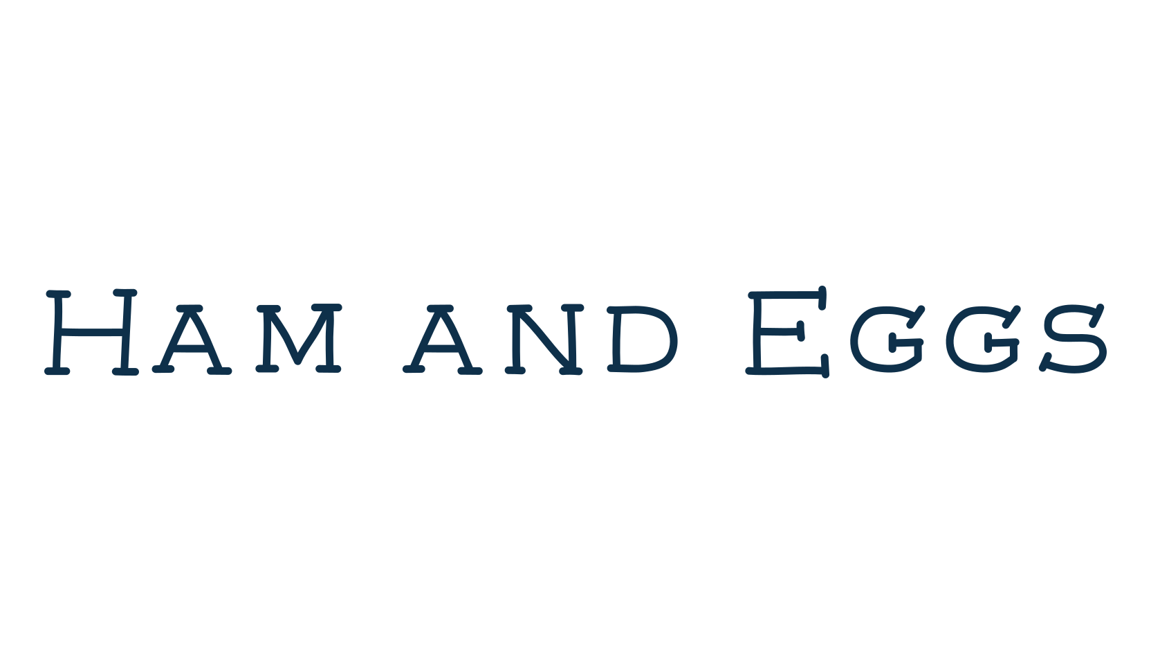Ham and Eggs, fancy various decorative font preview