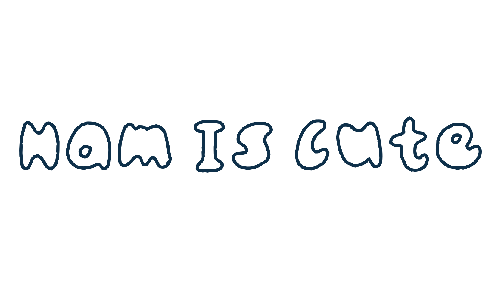 Ham Is Cute, fancy cartoon decorative font preview