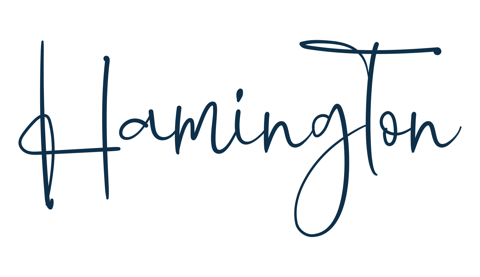 Hamington, script handwritten fancy decorative calligraphy font preview