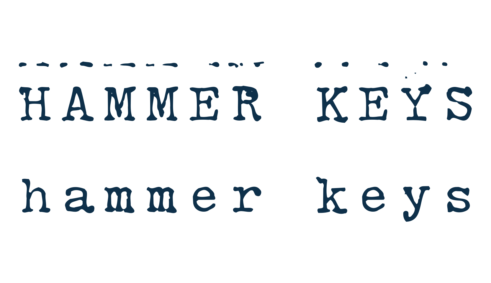 Hammer Keys, fancy typewriter decorative font preview