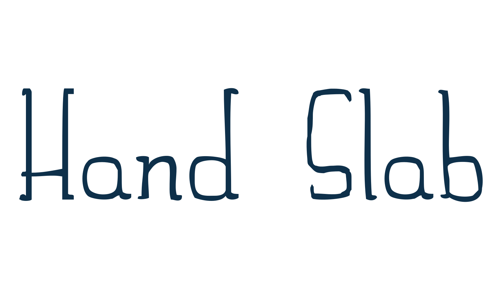 Hand Slab, various font preview