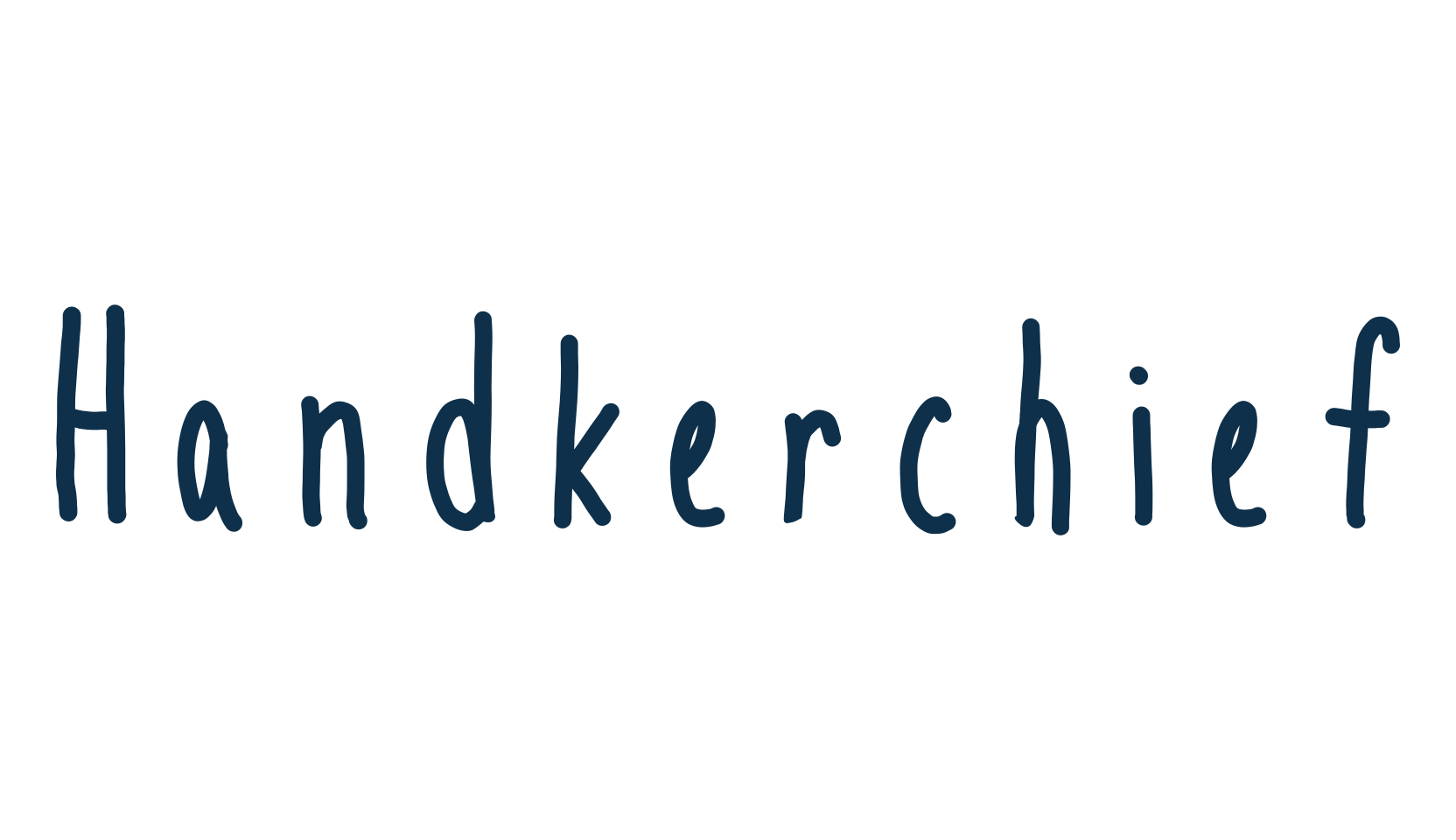Handkerchief, script handwritten fancy decorative calligraphy font preview