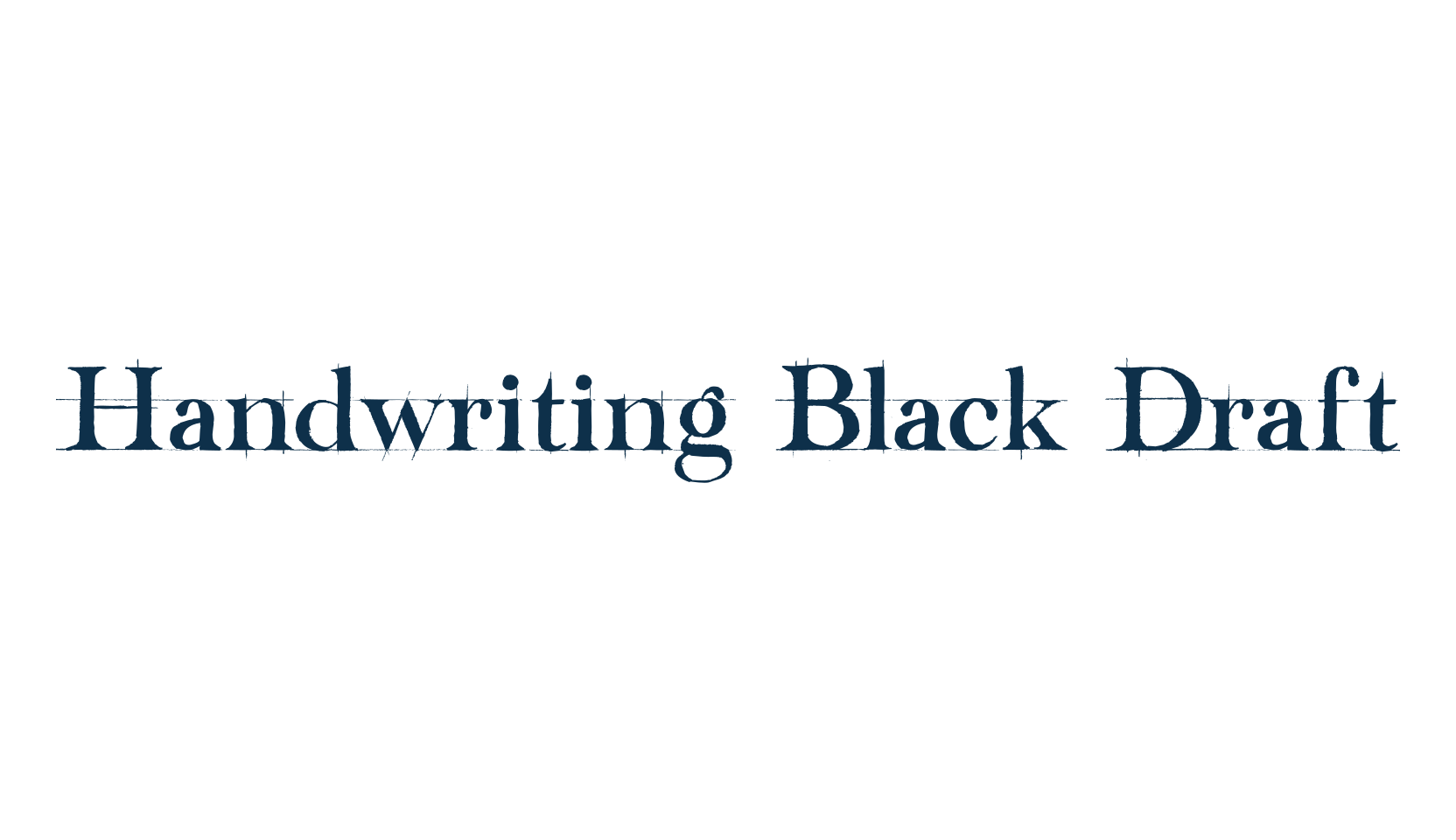Handwriting Black Draft, grid font preview