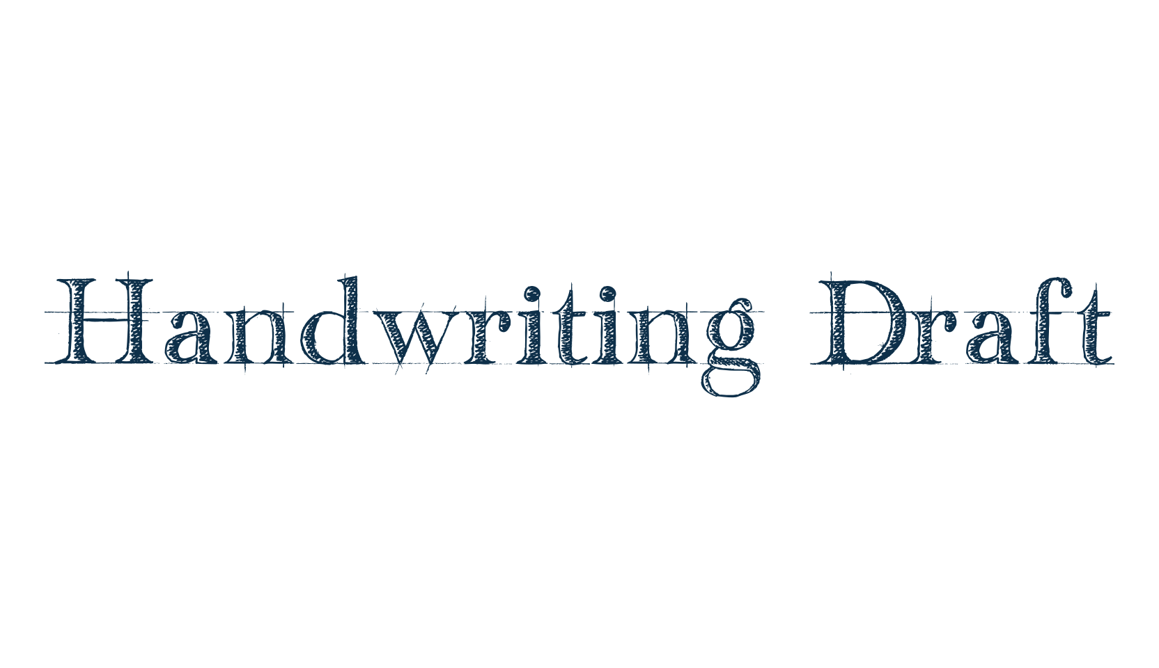 Handwriting Draft, grid font preview