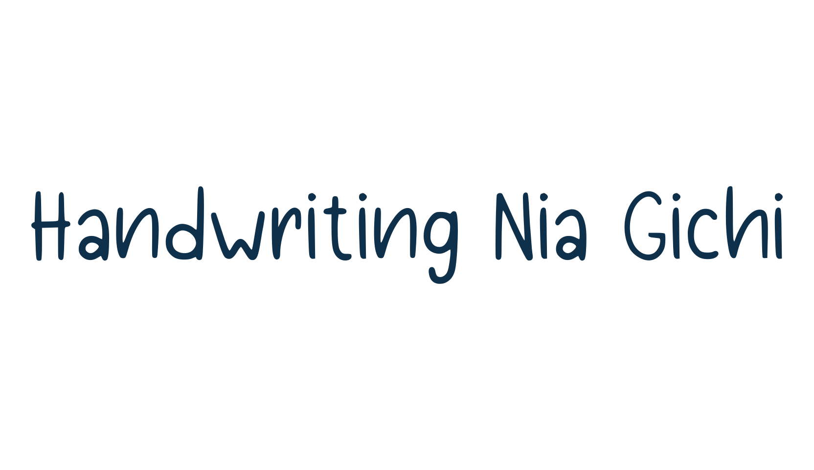 Handwriting Nia Gichi, fancy decorative font preview