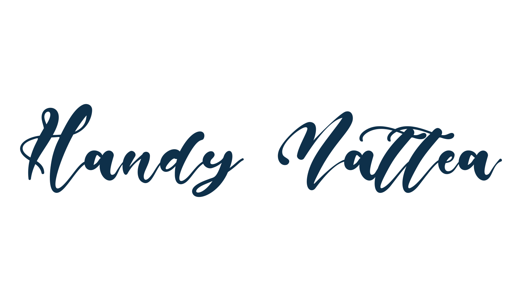 Handy Mattea, script calligraphy fancy decorative font preview