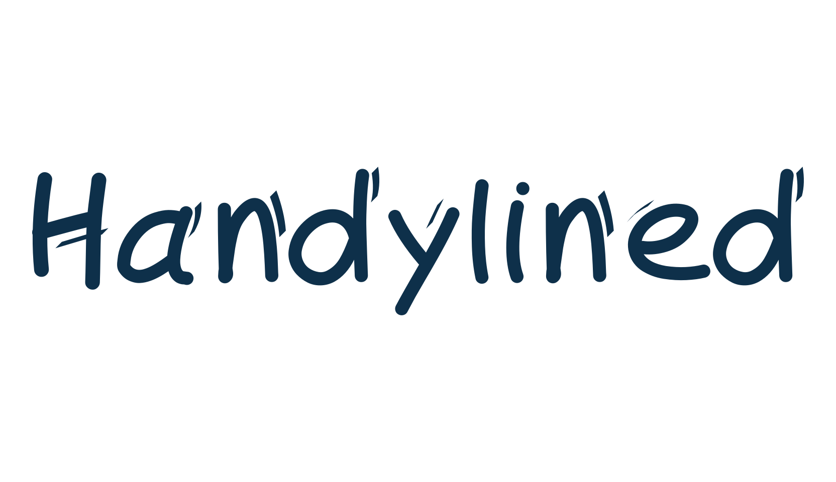 Handylined, fancy cartoon decorative comic font preview
