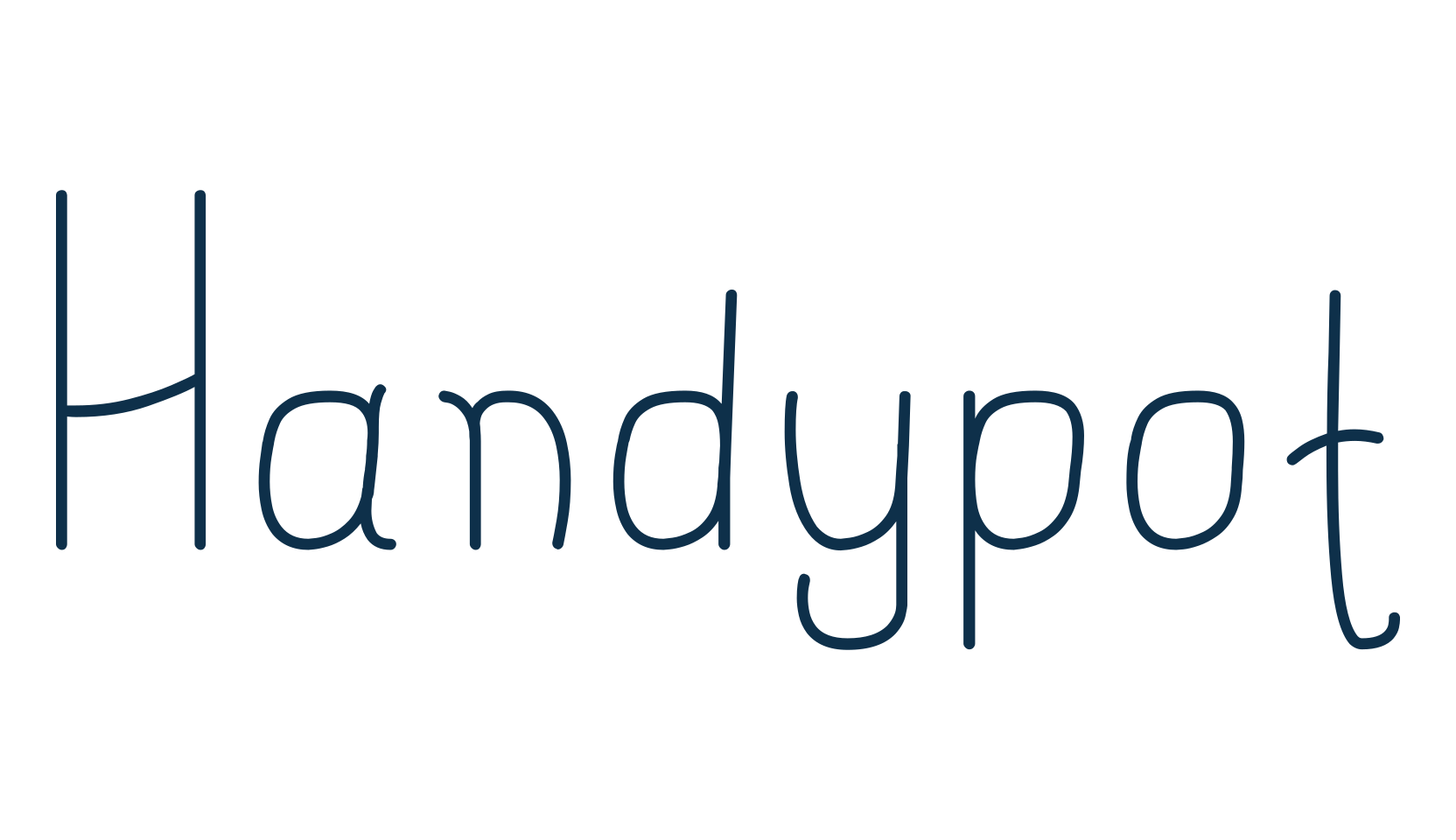 Handypot, script handwritten fancy decorative calligraphy font preview