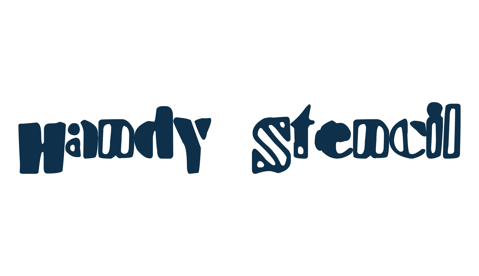 Handy Stencil, stencil, army font preview