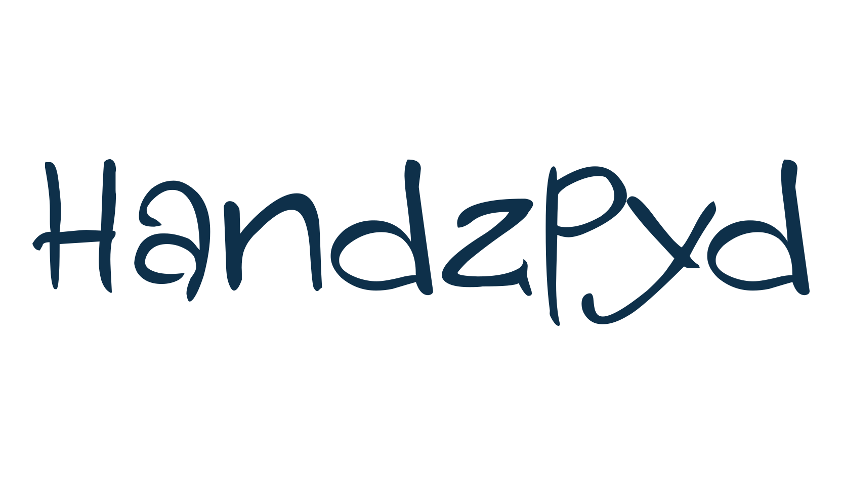 Handzpyd, script handwritten fancy decorative calligraphy font preview