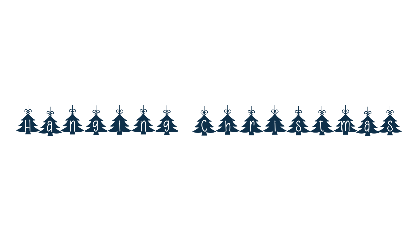 Hanging Christmas, fancy decorative font preview