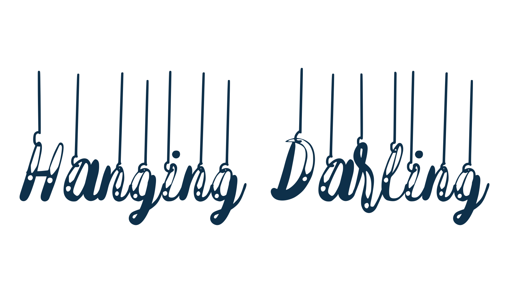 Hanging Darling, decorative font preview