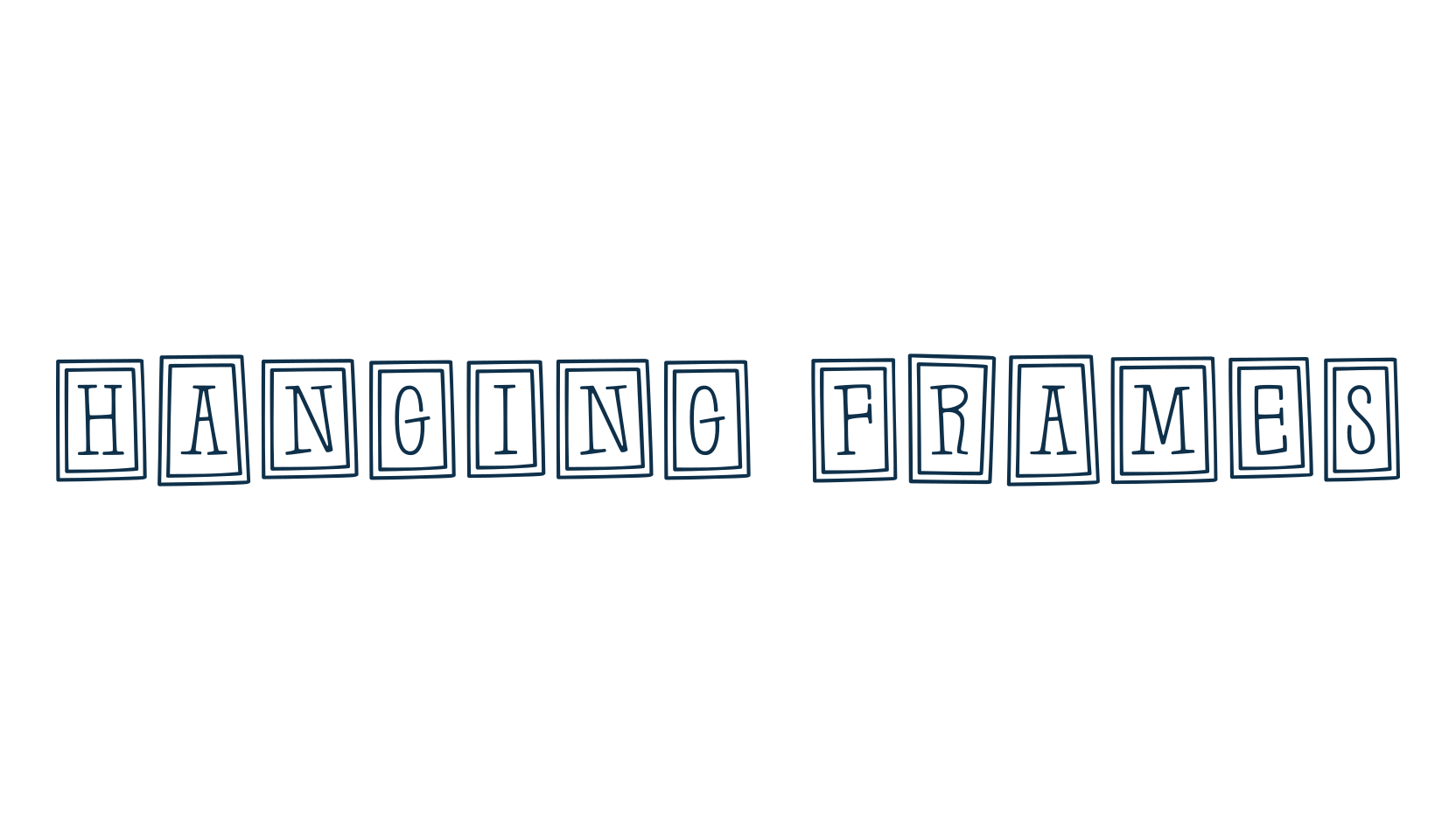 Hanging Frames, decorative font preview
