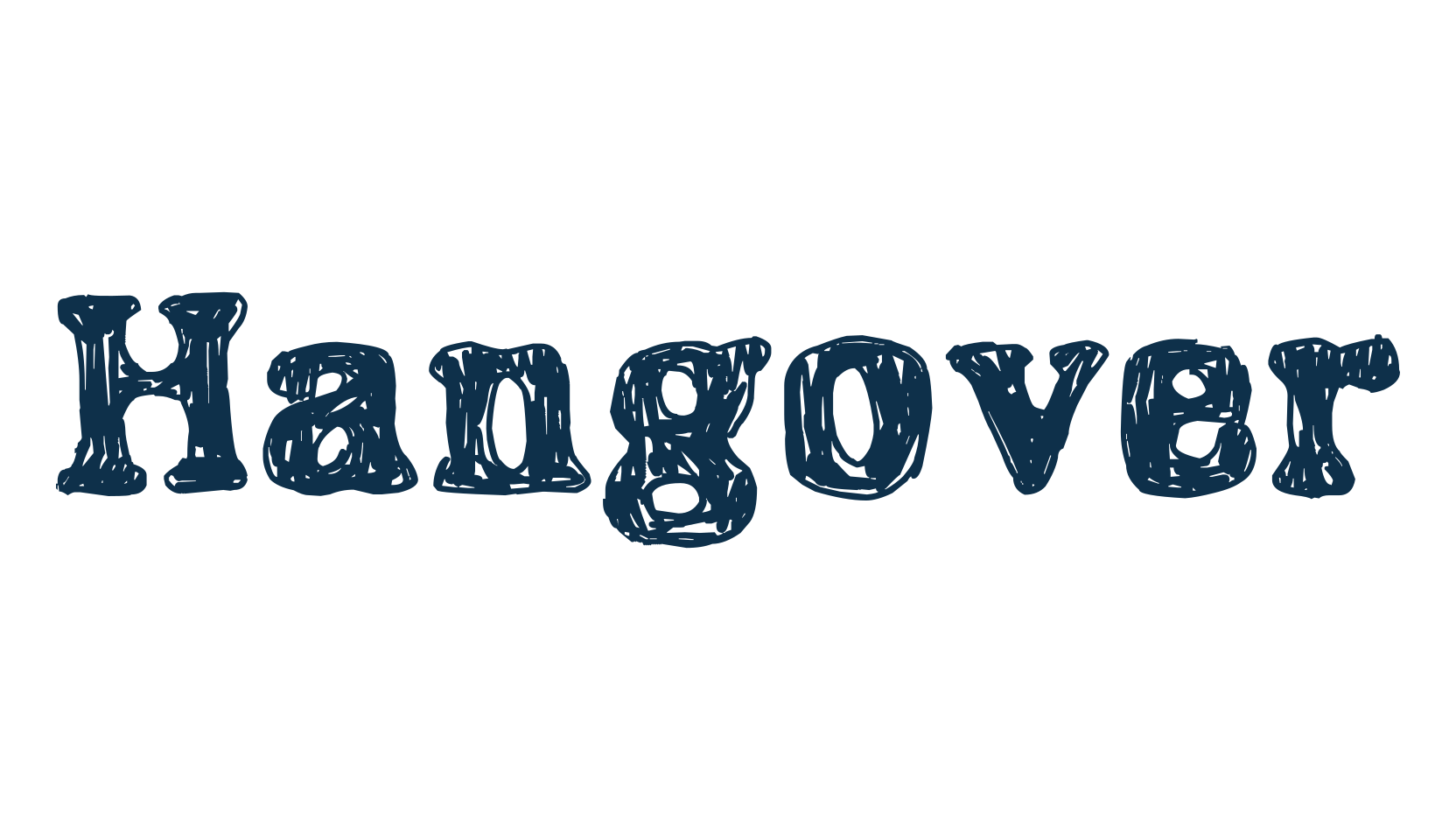 Hangover, eroded font preview