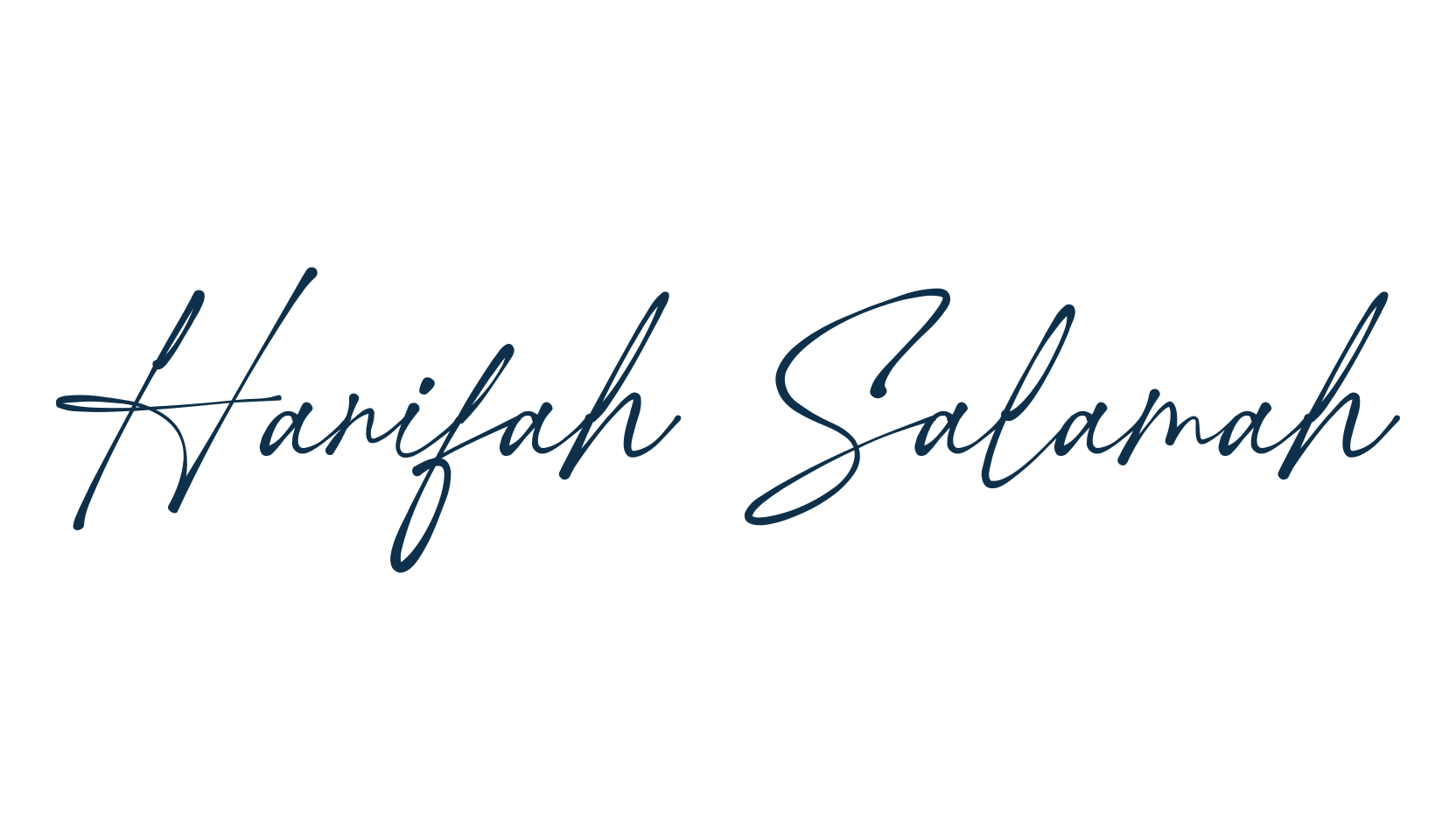 Hanifah Salamah, script handwritten fancy decorative calligraphy font preview