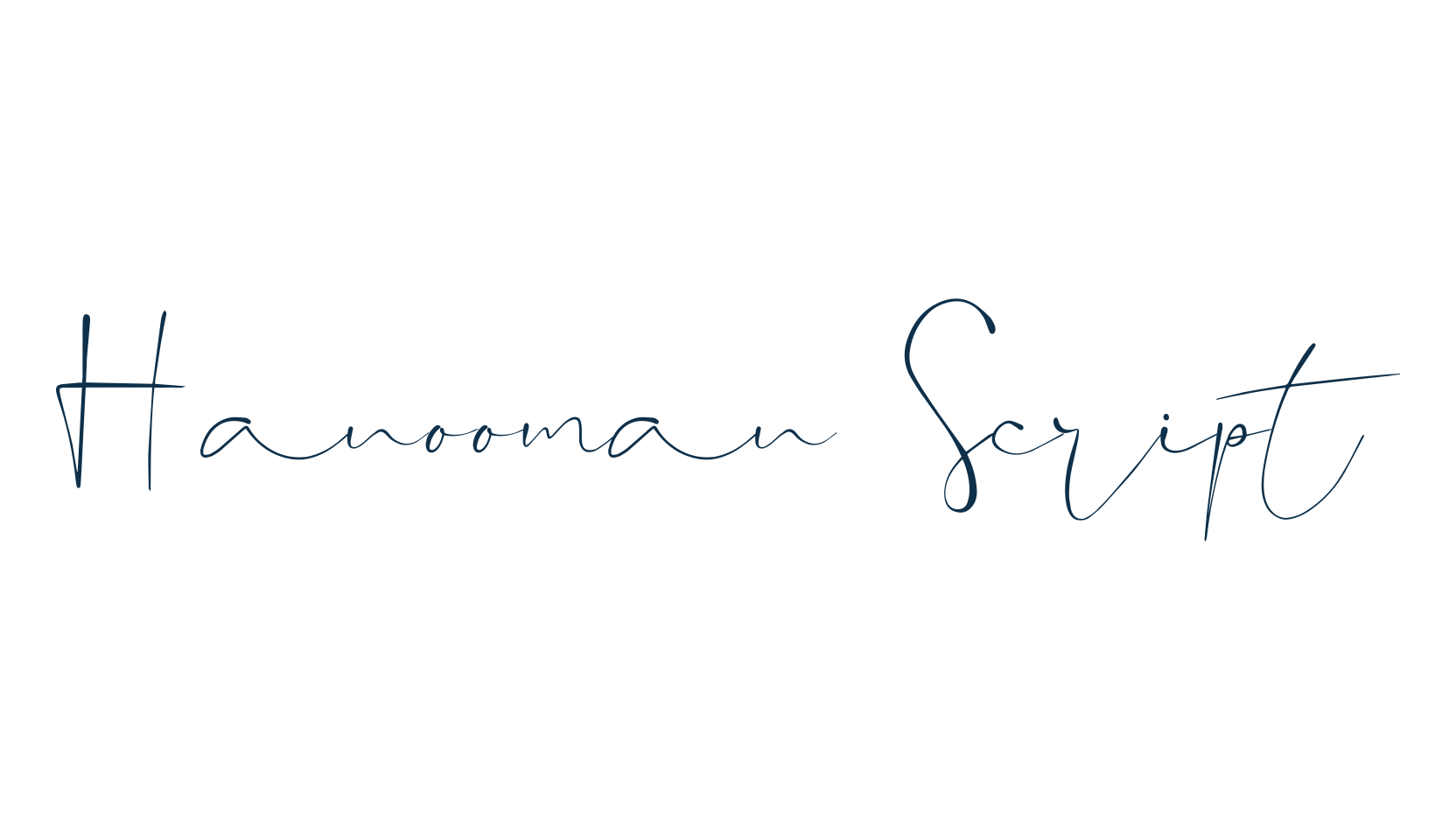 Hanooman Script, script handwritten fancy decorative calligraphy font preview