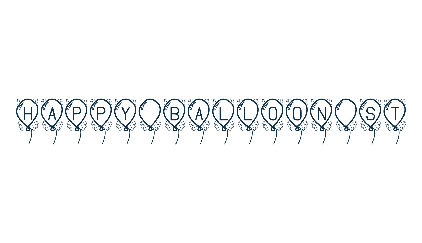 Happy Balloon St, fancy decorative font preview