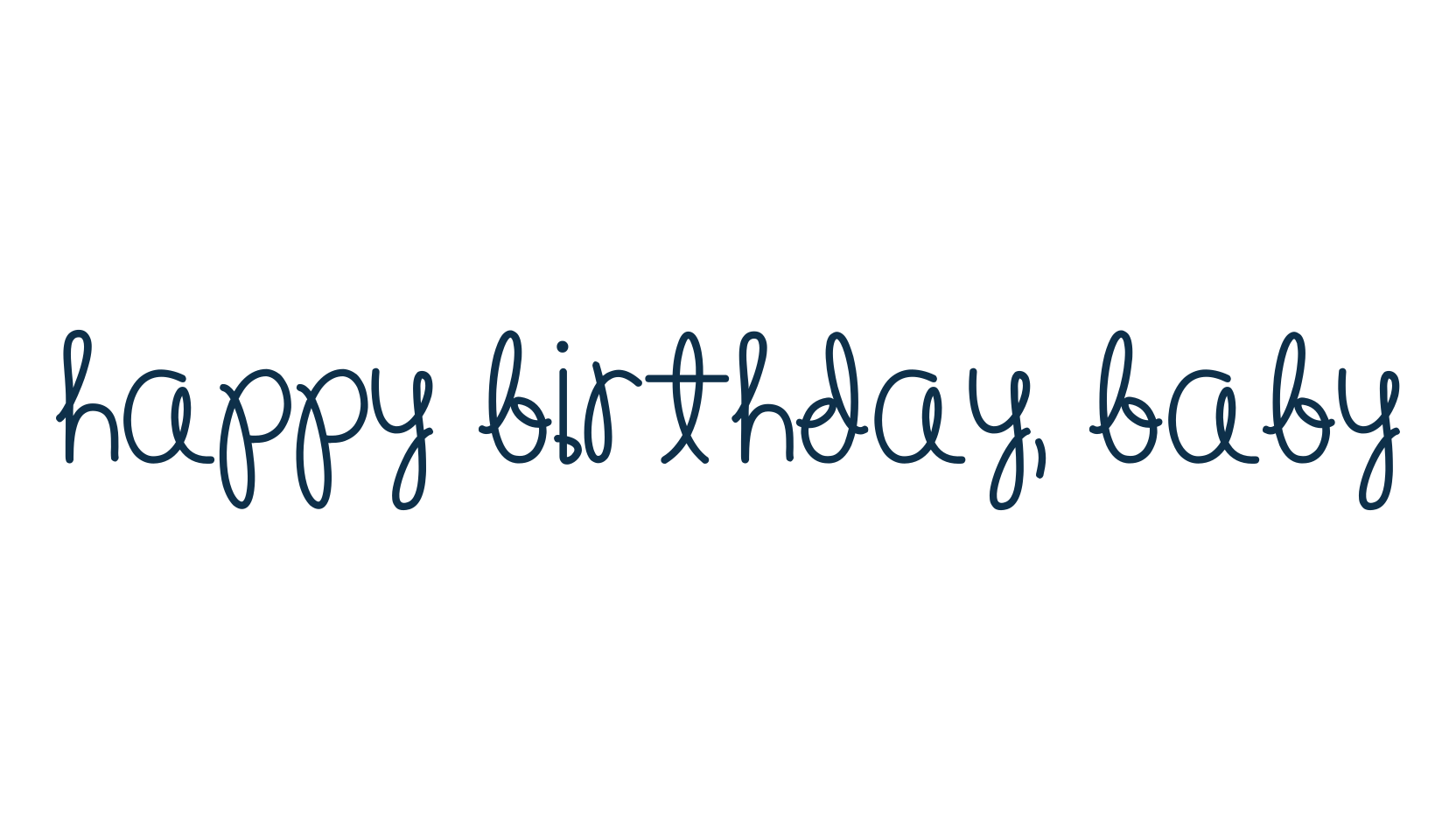 Happy Birthday, Baby, curly font preview