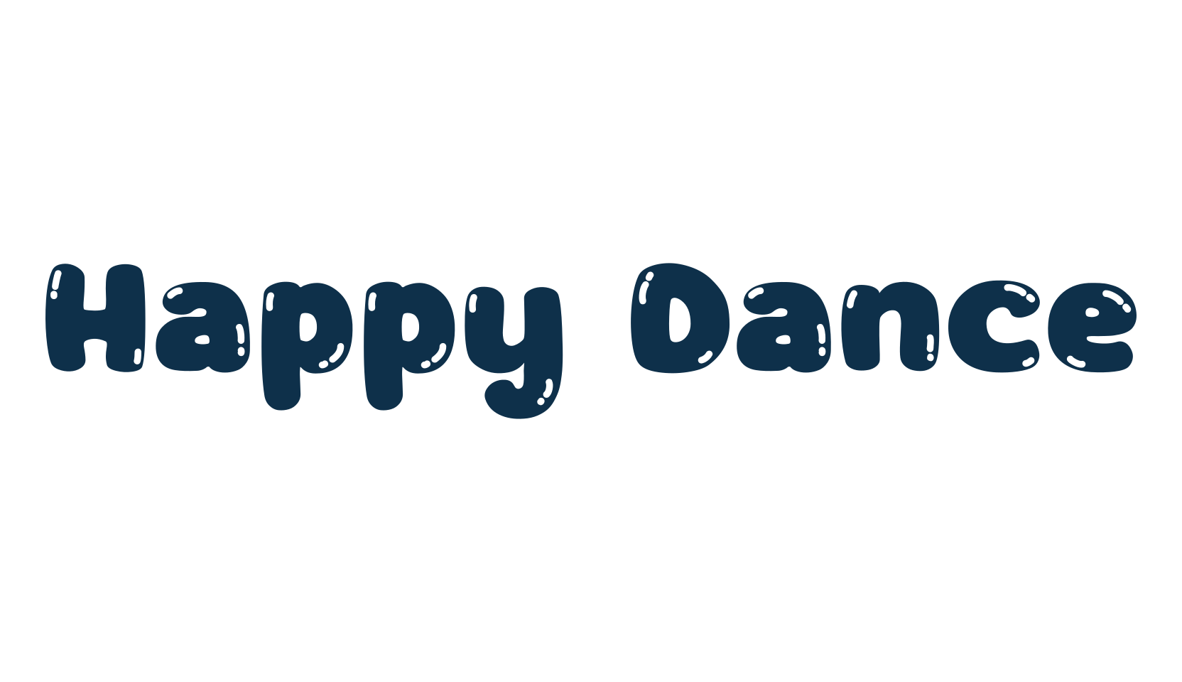 Happy Dance, fancy decorative font preview