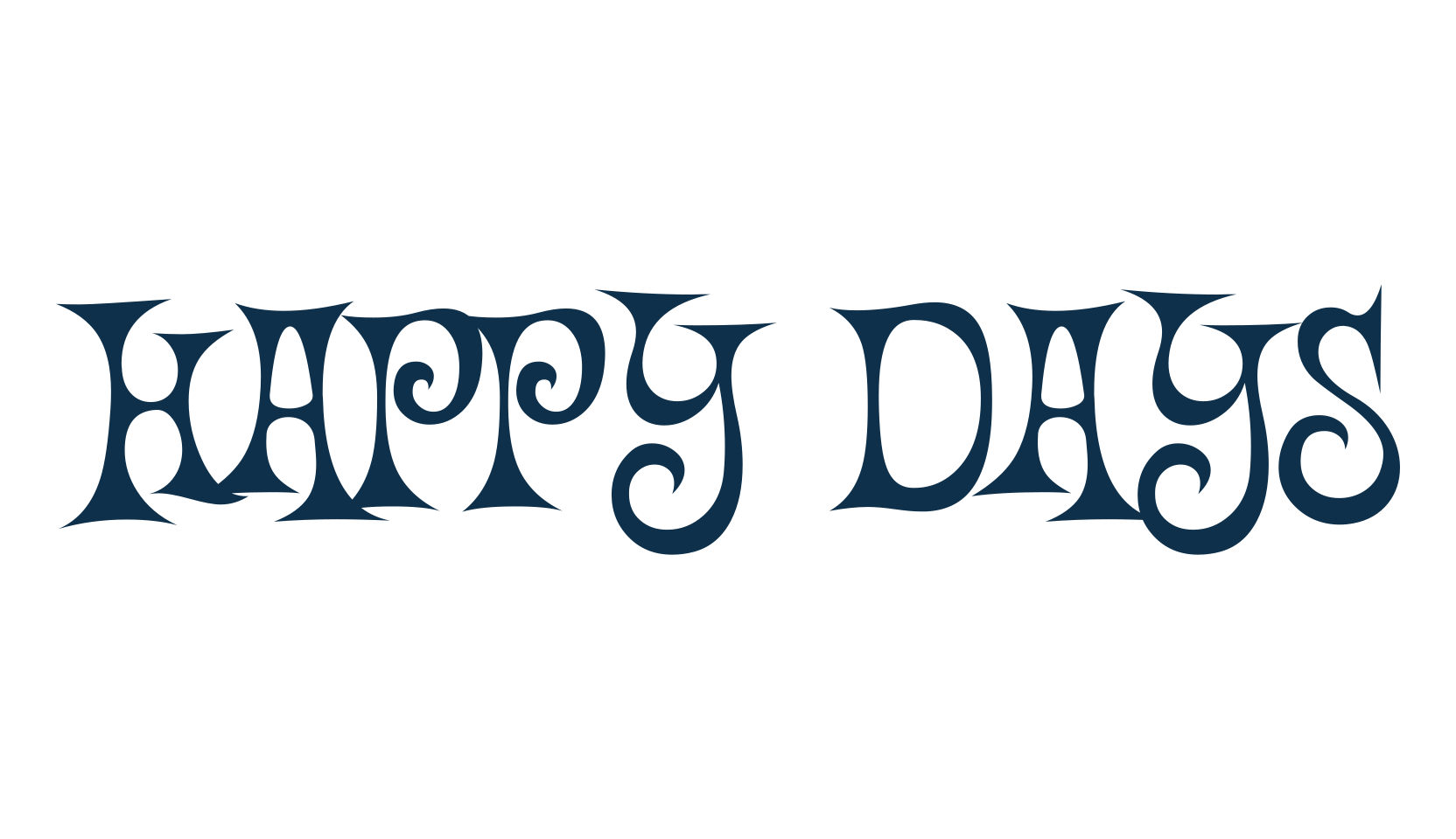 Happy Days, fancy various decorative font preview