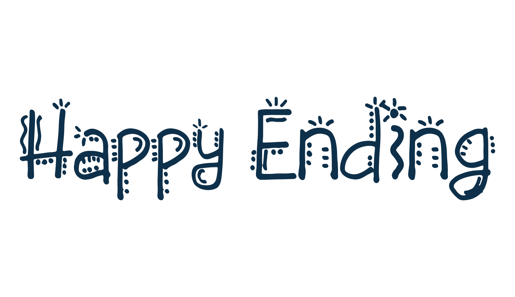 Happy Ending, decorative font preview