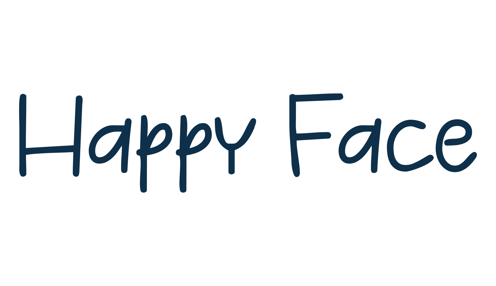 Happy Face, handwriting font preview