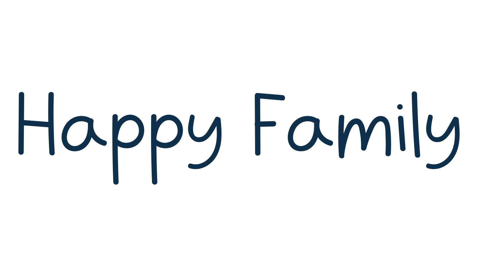 Happy Family, handwriting font preview