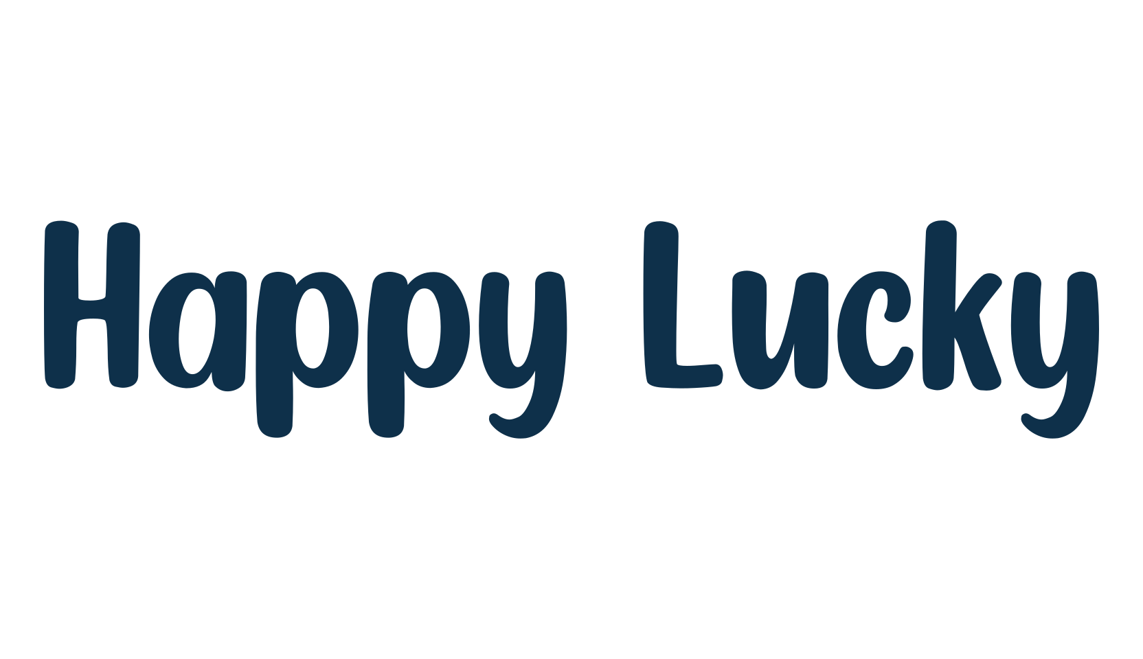 Happy Lucky, cartoon font preview