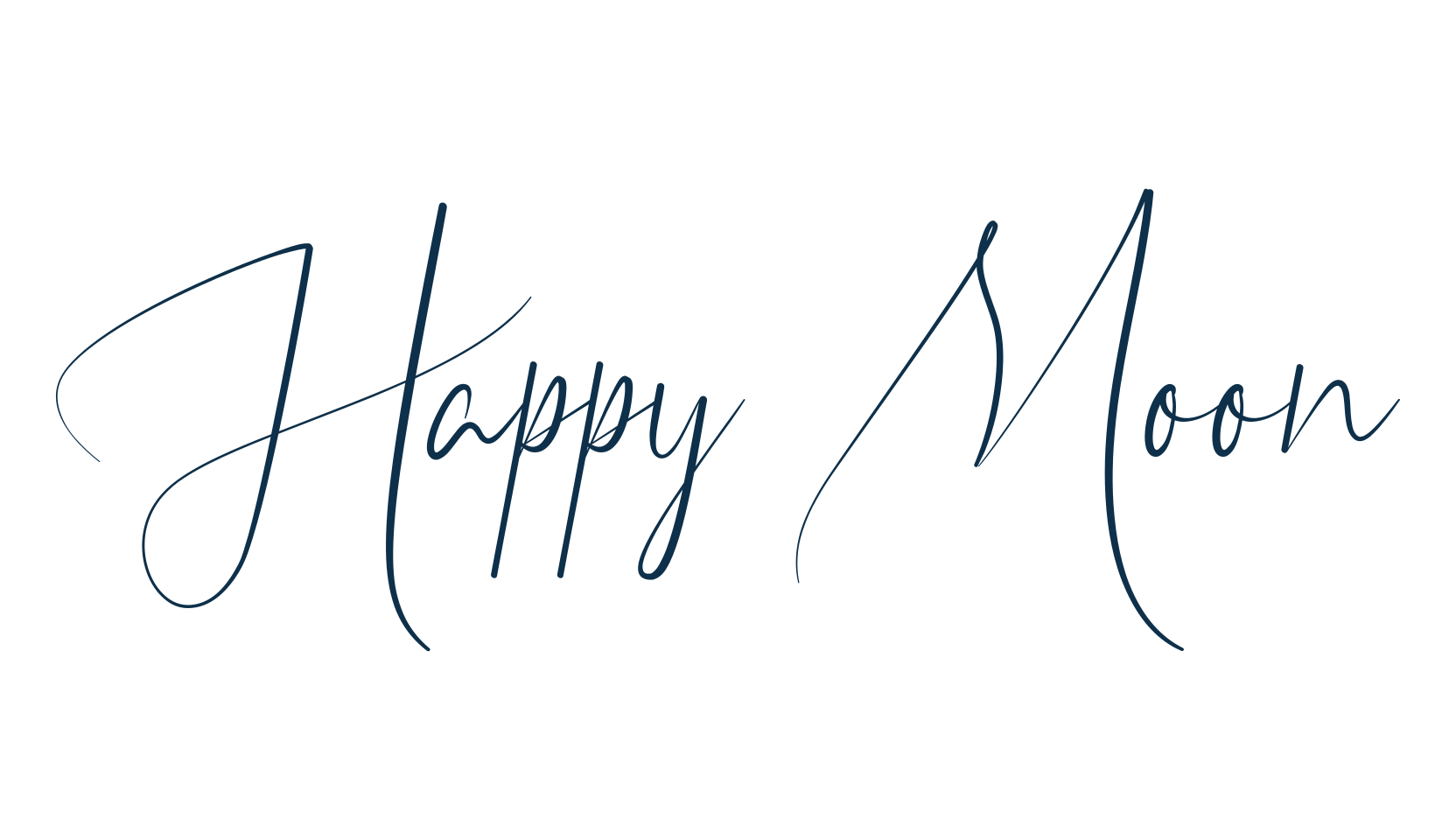Happy Moon, script handwritten fancy decorative calligraphy font preview