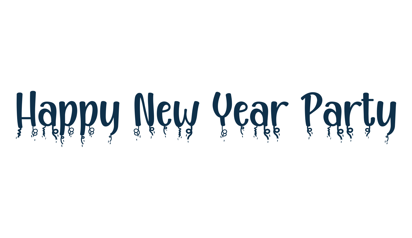 Happy New Year Party, fancy decorative font preview