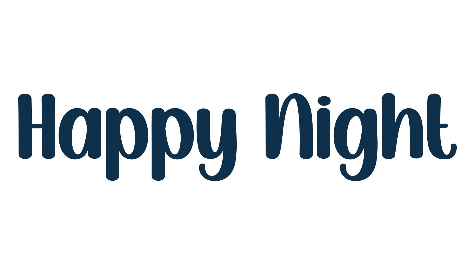 Happy Night, various font preview