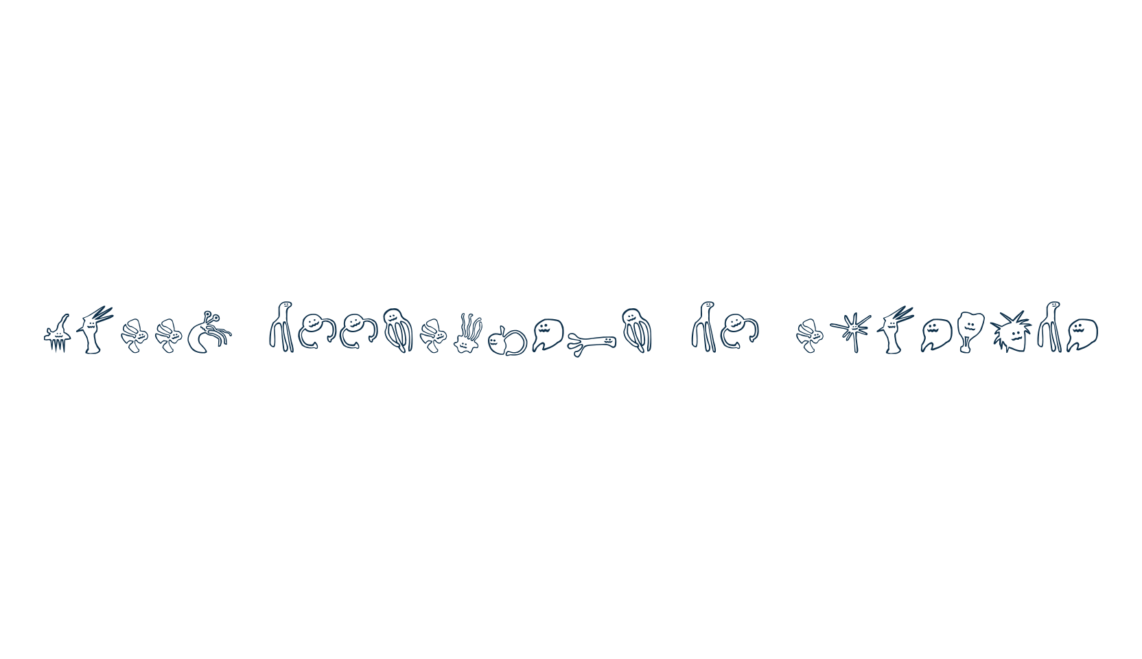 Happy Offsprings of Plankton, fancy decorative font preview
