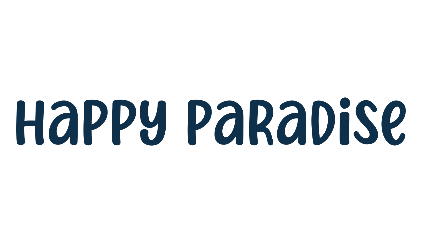 Happy Paradise, fancy cartoon decorative font preview