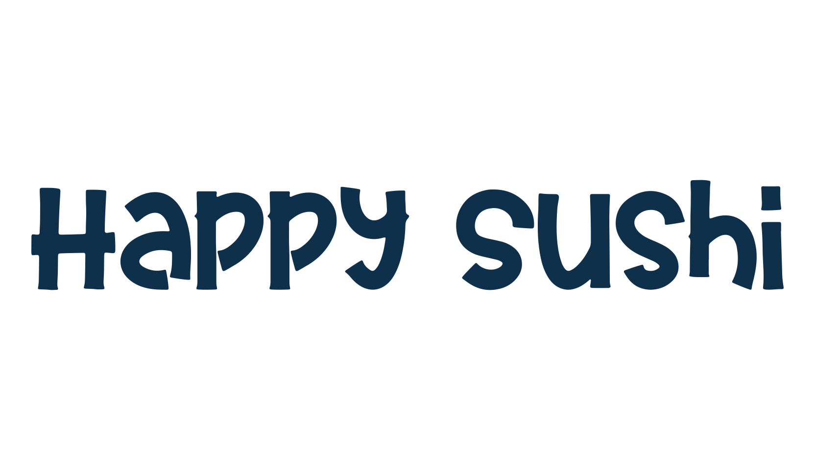 Happy Sushi, fancy cartoon decorative font preview
