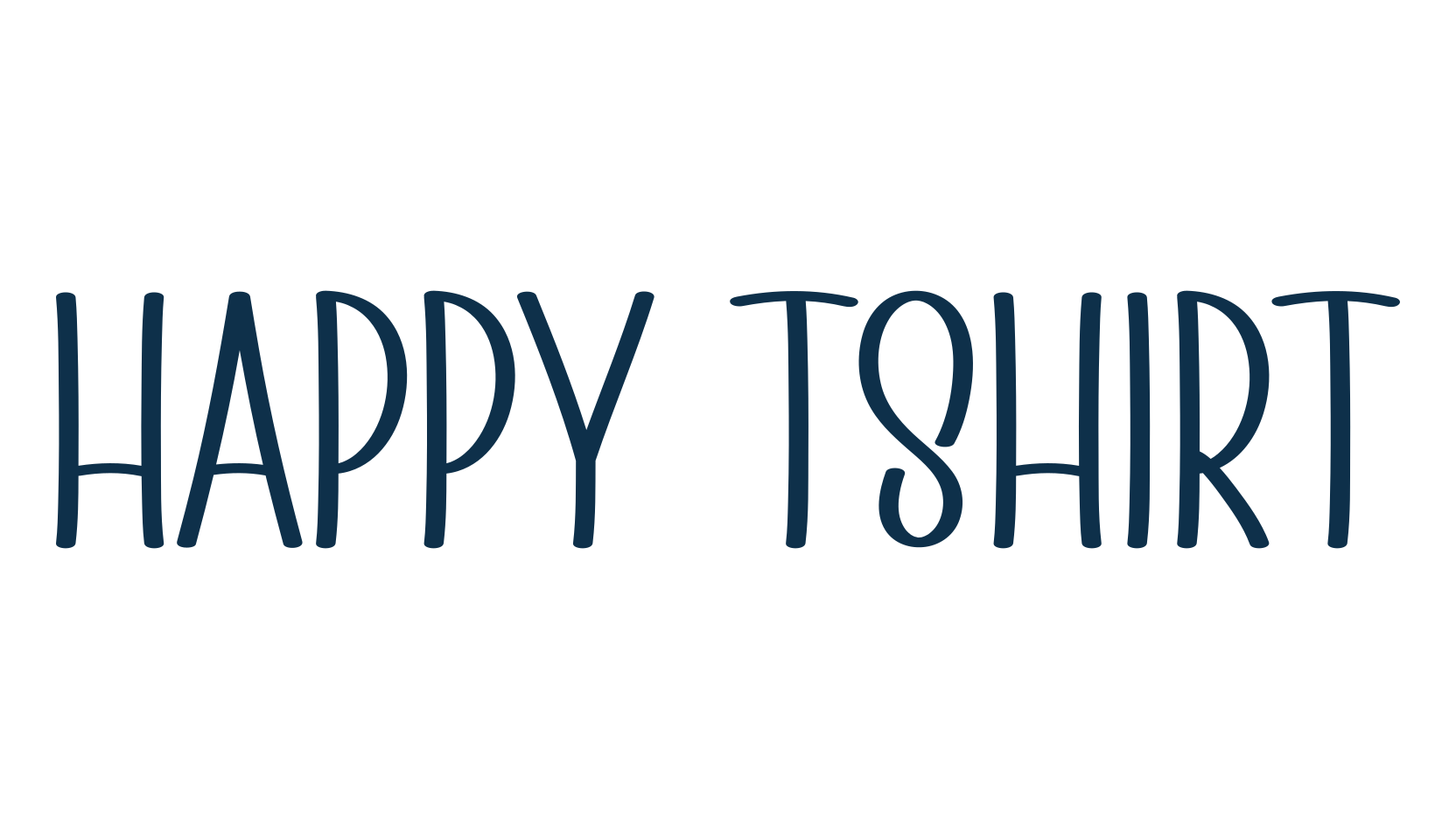 Happy Tshirt, fancy decorative font preview